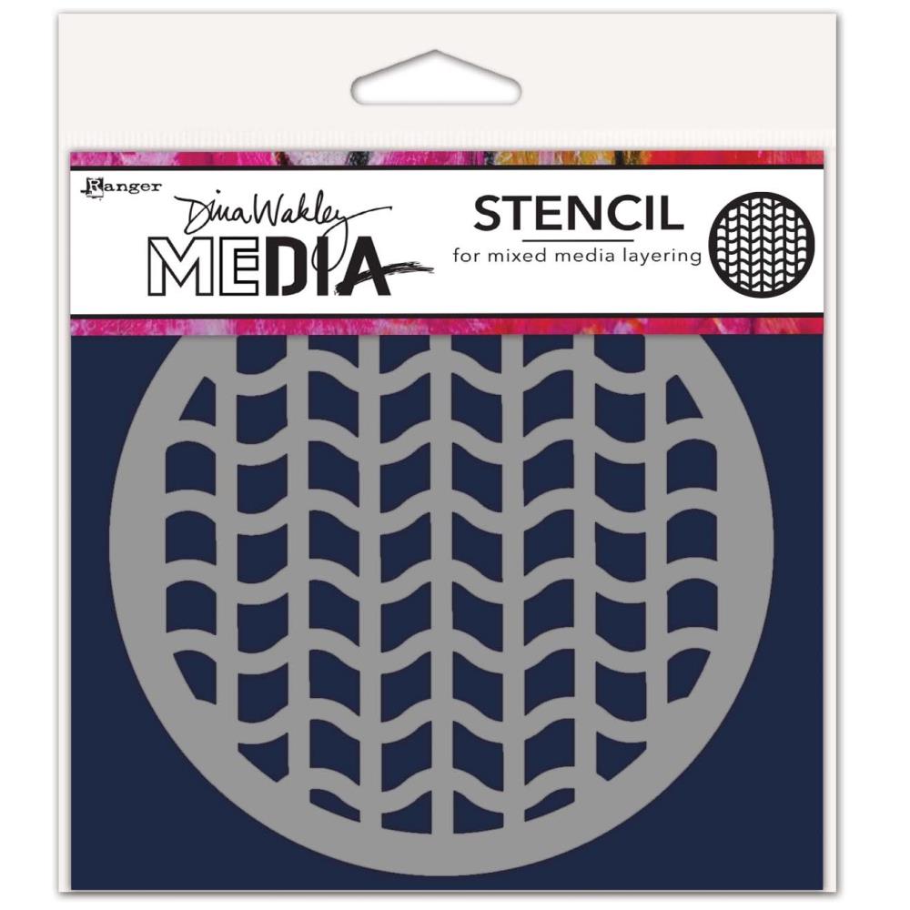 Dina Wakley Media - Stencil - Coaster - Tire Tracks