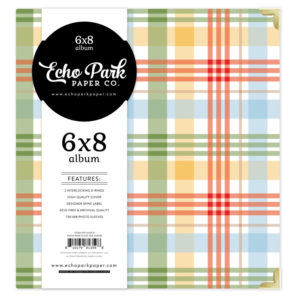 Echo Park - The house at Pooh corner - Binder/Album - Pooh Bear Plaid  6x8"