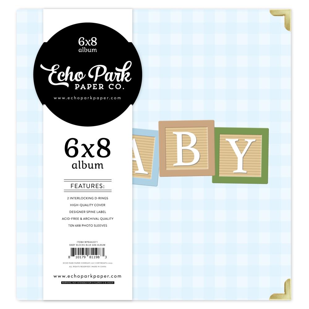 Echo Park - Winnie the Pooh Baby - Binder/Album - Blocks Blue  6x8"