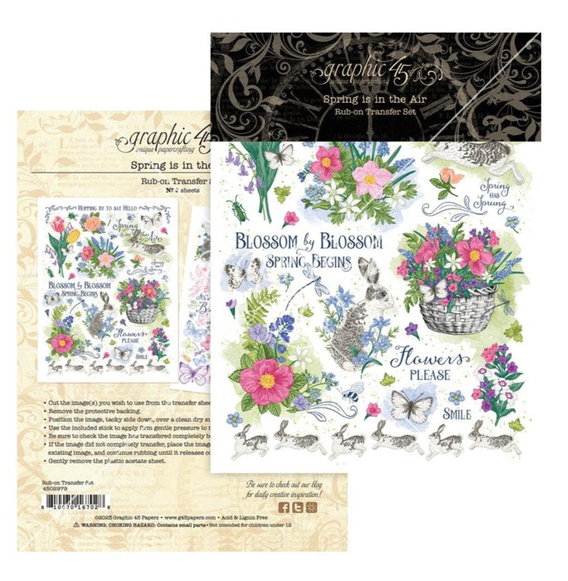 Graphic 45 - Rub On Transfers - Spring is in the air