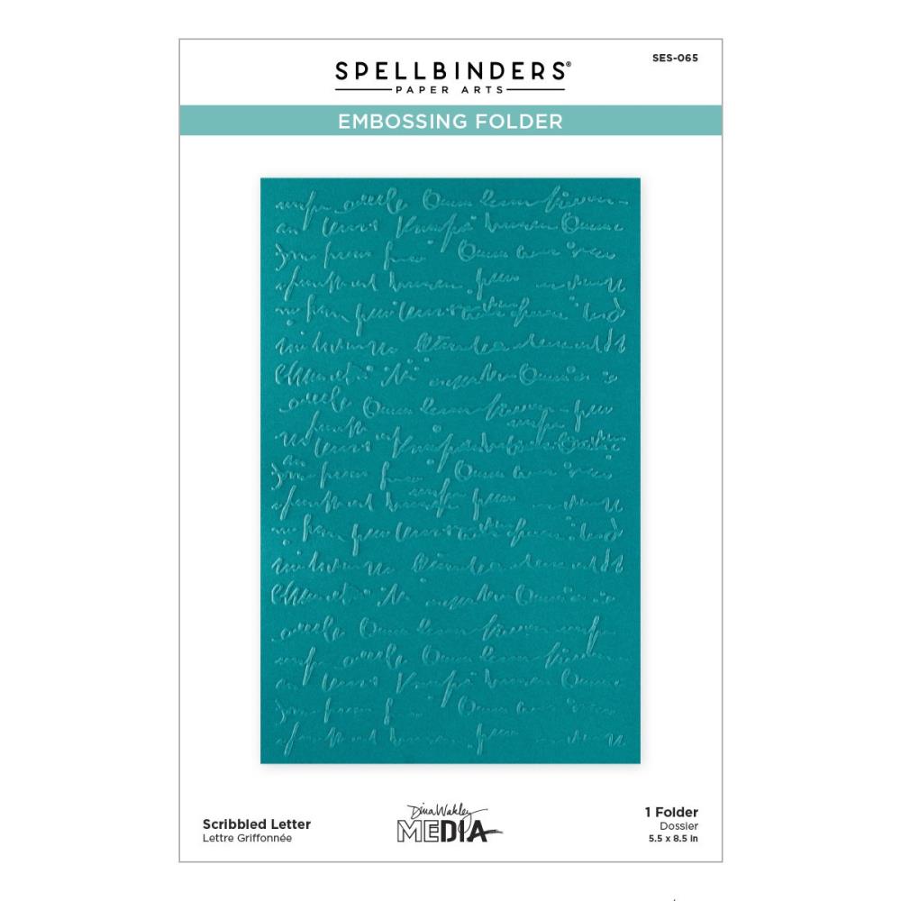 Spellbinders - Dina Wakley - 3D embossing Folder - Scribbled letter