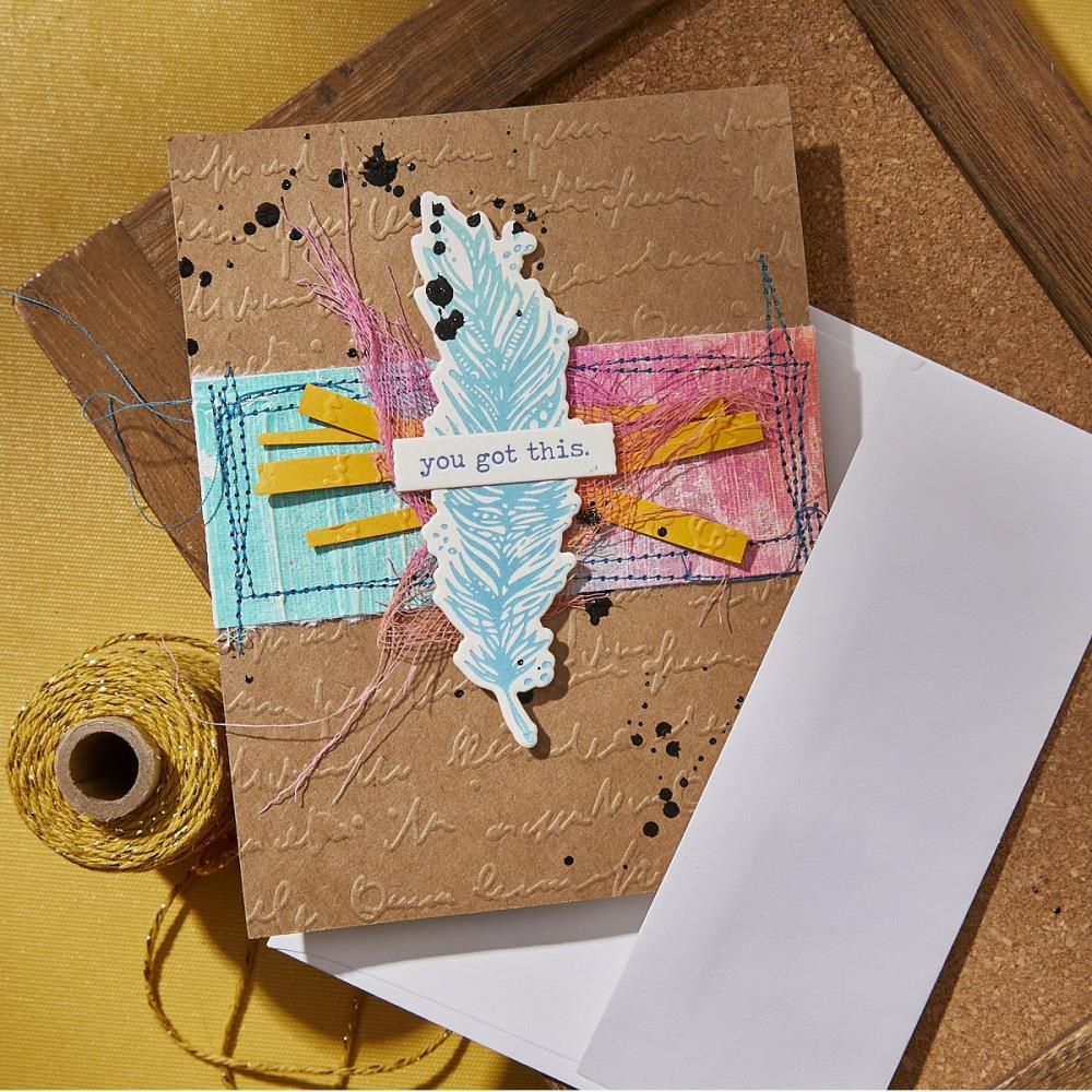 Spellbinders - Dina Wakley - 3D embossing Folder - Scribbled letter