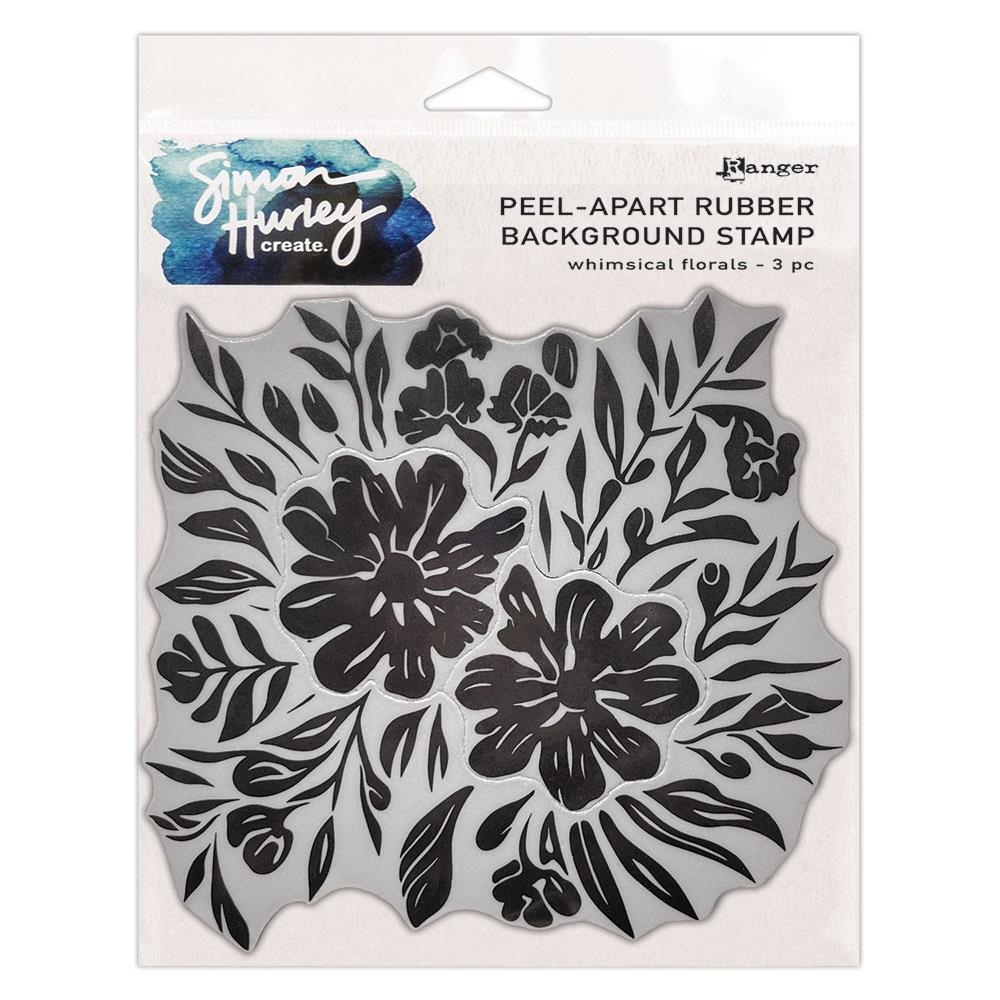 Simon Hurley - Cling Rubber Stamp - Peel apart - Whimsical Florals