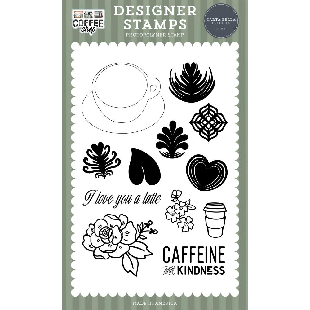 Carta Bella - Clear stamp  - Coffee Shop - Love you a latte