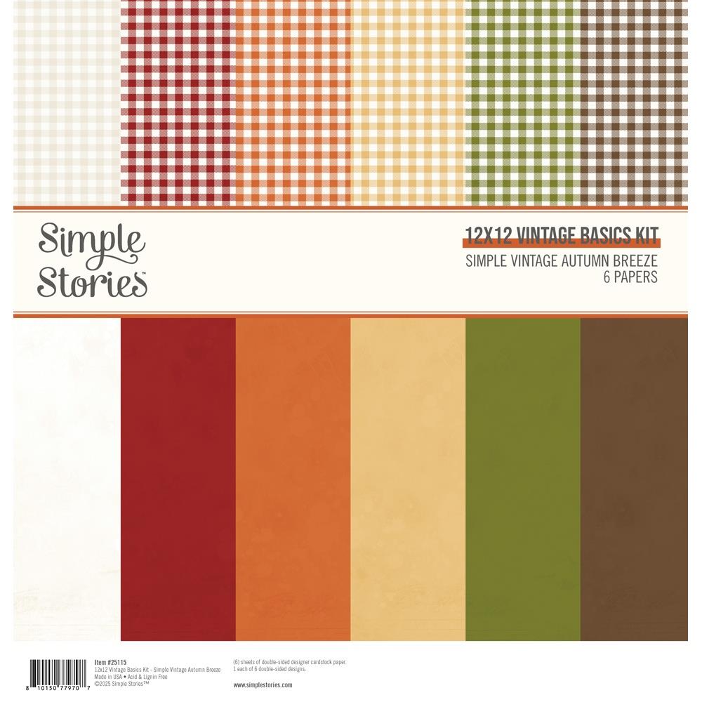 Simple Stories - Autumn Breeze - Basics  Paper Pack - 12 x 12"