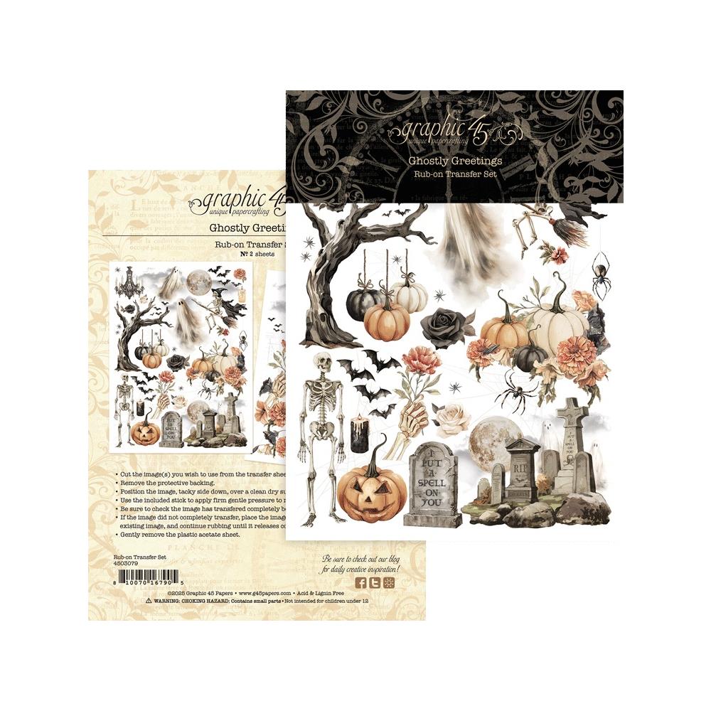 Graphic 45 - Rub On Transfers - Ghostly Greetings