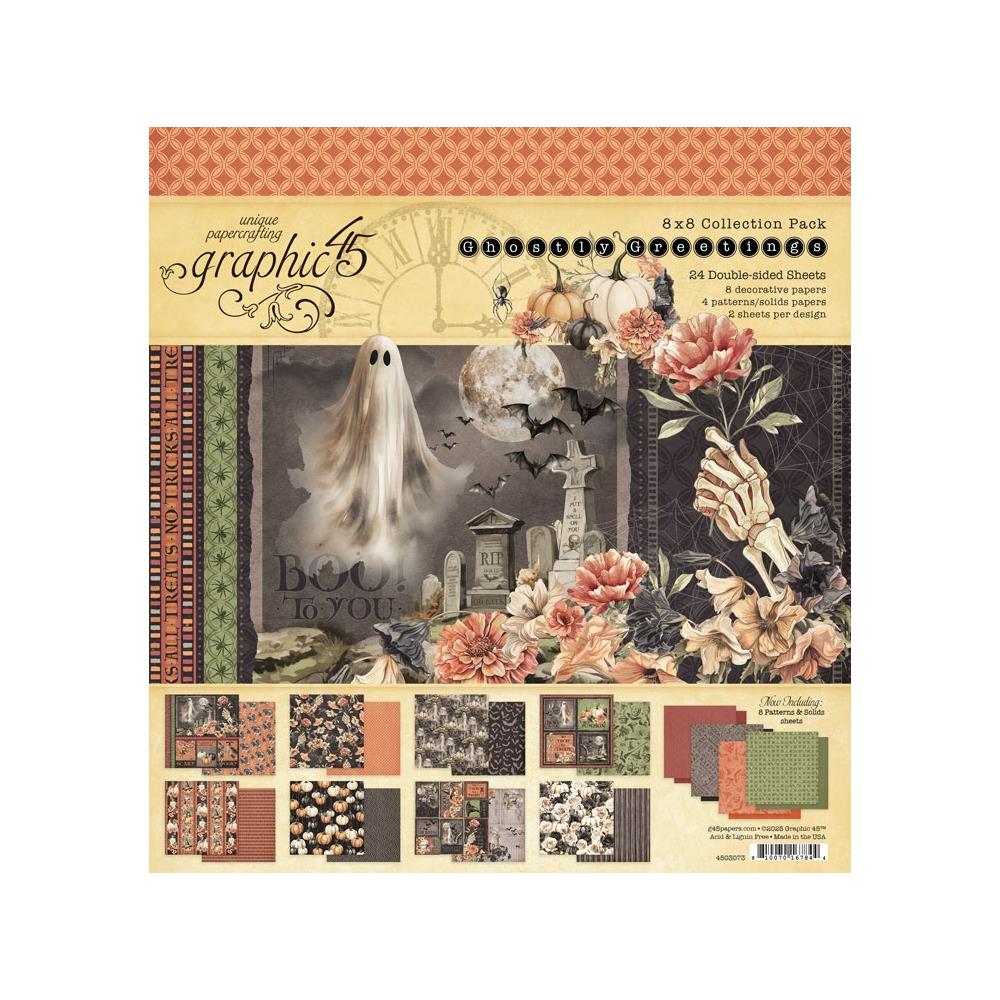Graphic 45 - Ghostly Greetings - Paper Pad  8x8"