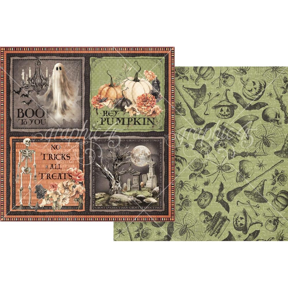 Graphic 45 - Ghostly Greetings - Paper Pad  8x8"