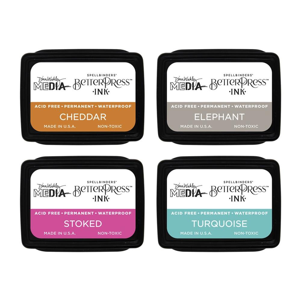 Ranger - Dina Wakley - Spellbinders Betterpress Ink -  Happy