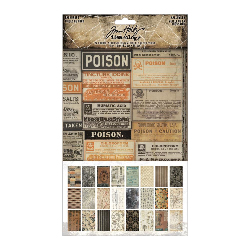 Tim Holtz - Idea-Ology - Halloween - Backdrops Double-Sided Cardstock