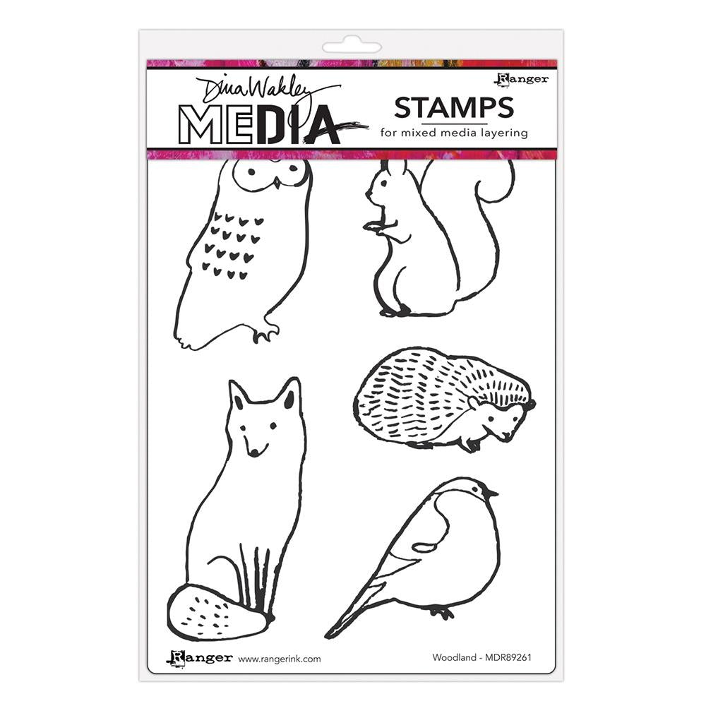Dina Wakley Media - Stamps - Woodland