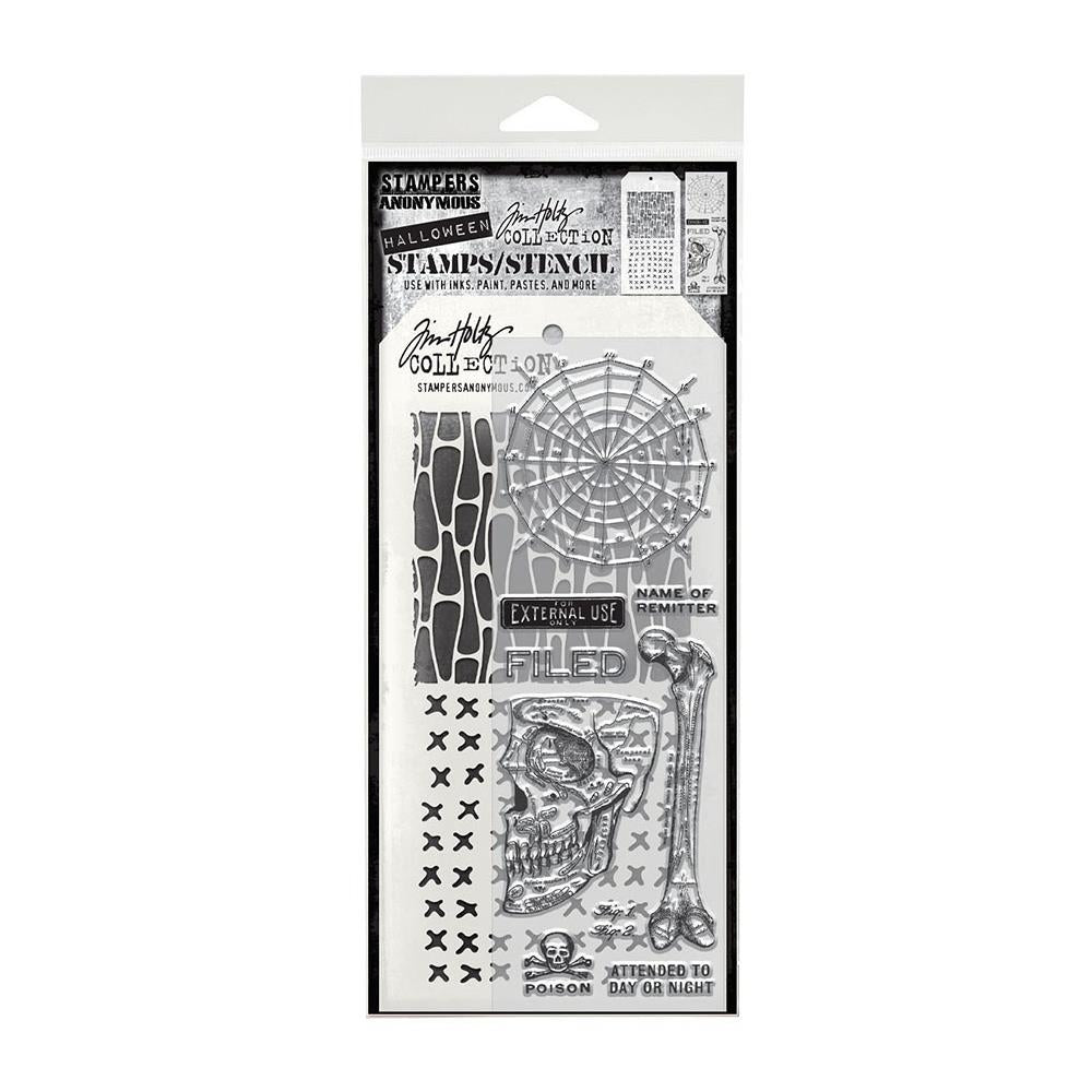 Tim Holtz - Mixed Media Set - Stamp/Stencil - Anatomy
