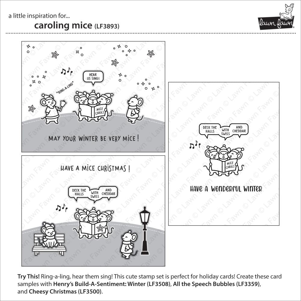 Lawn Fawn - Clearstamps - Caroling Mice