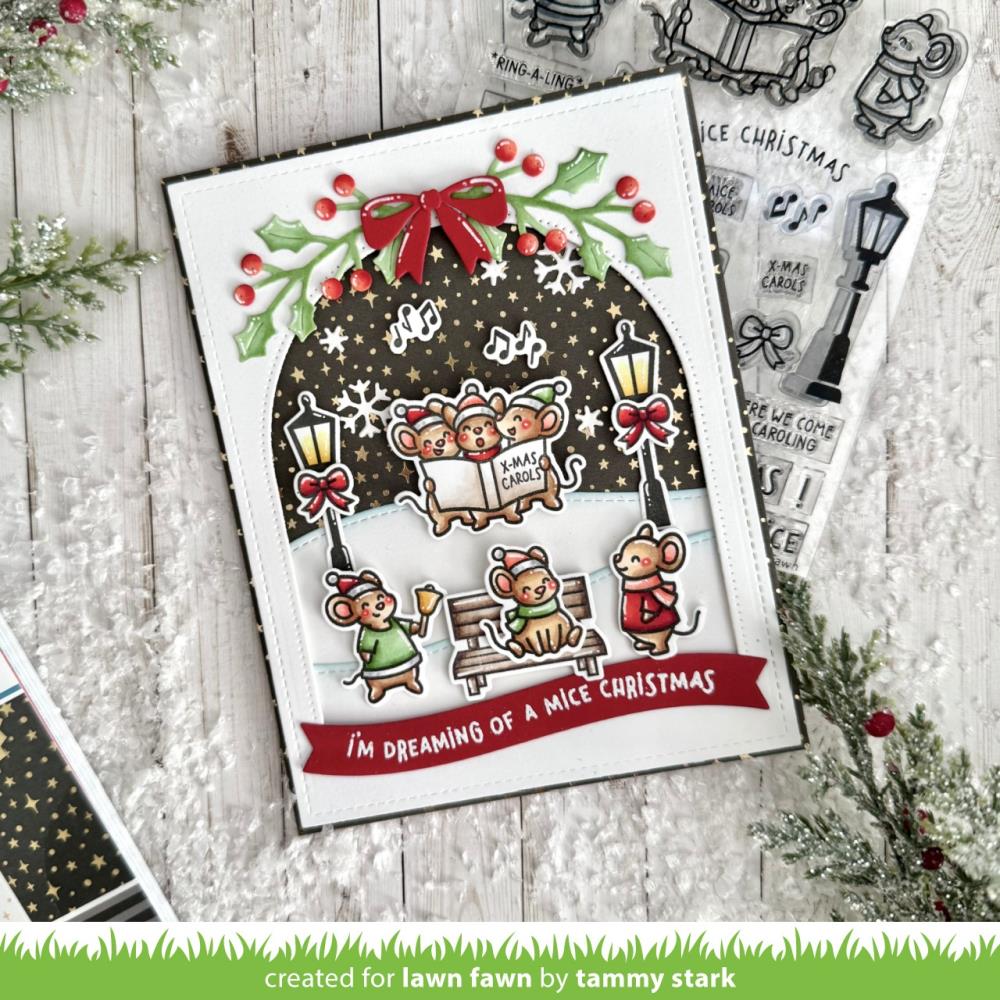 Lawn Fawn - Clearstamps - Caroling Mice