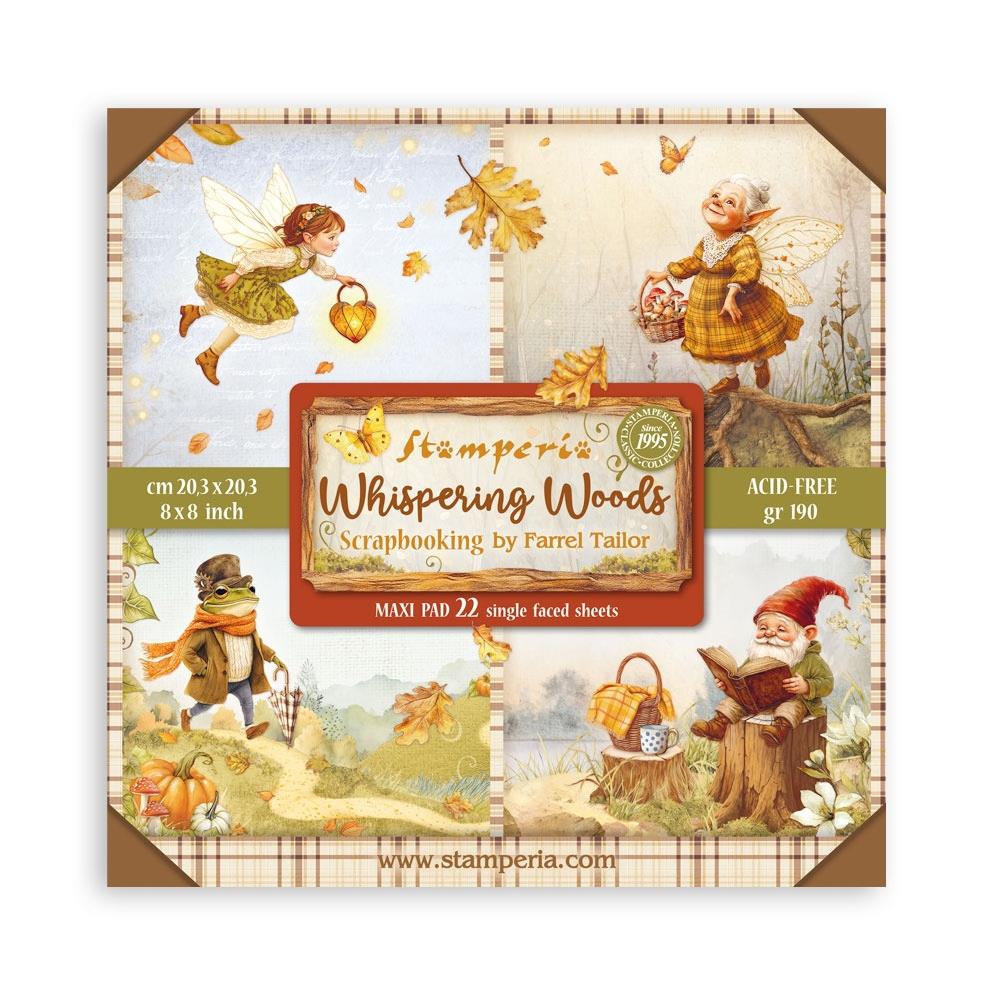 Stamperia  - Whispering woods - Singled sided - Paper Pad    8 x 8" (22ark)
