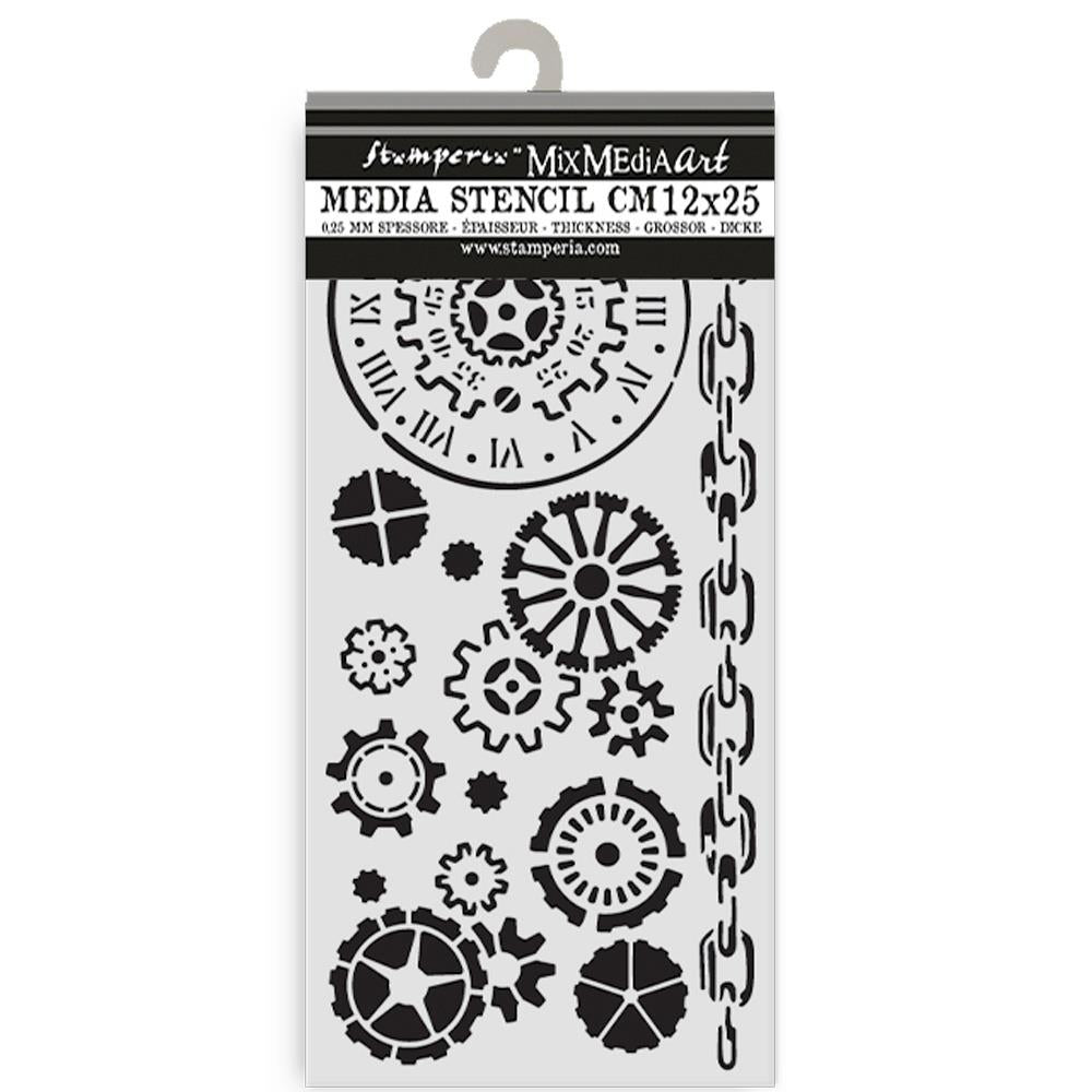 Stamperia - Voyages Fantastique - Stencil - Mechanisms - 12x25cm