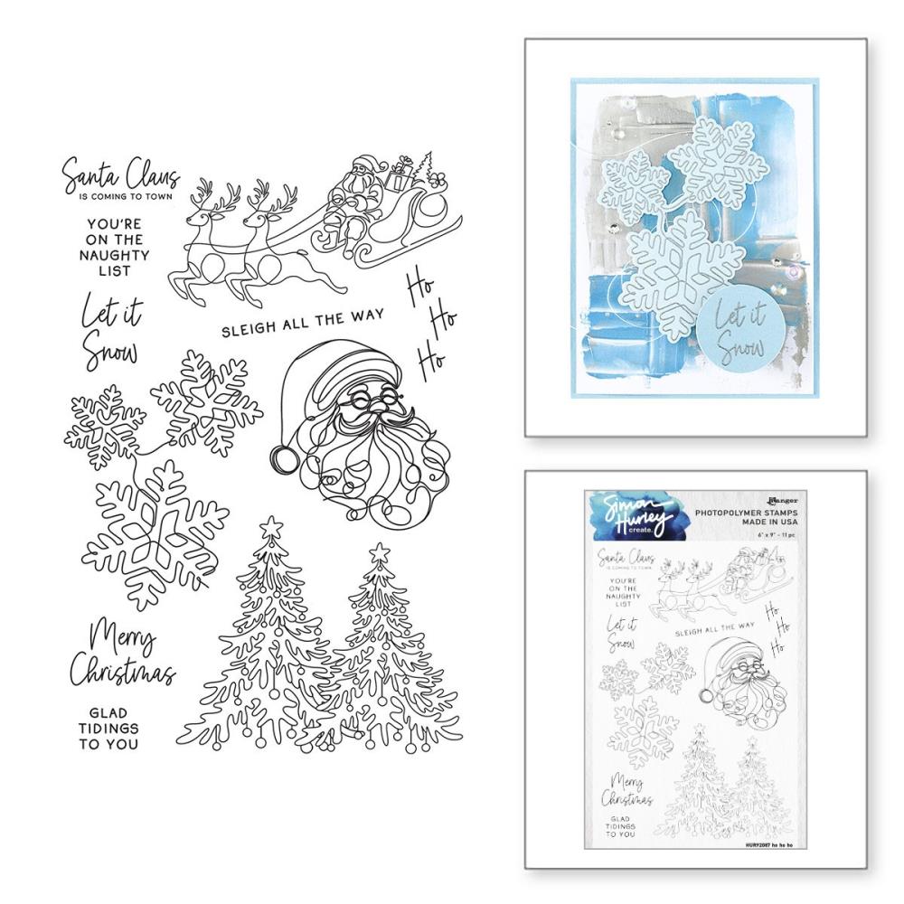 Simon Hurley - Simon Hurley Create - Clear Stamp Set - Ho Ho Ho
