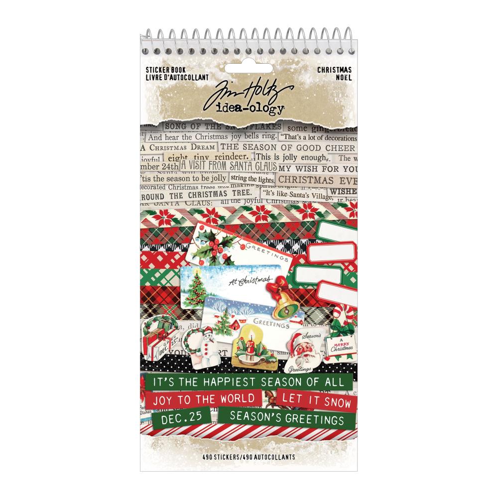 Tim Holtz - Idea-ology - Spiral bound Sticker Book - Christmas