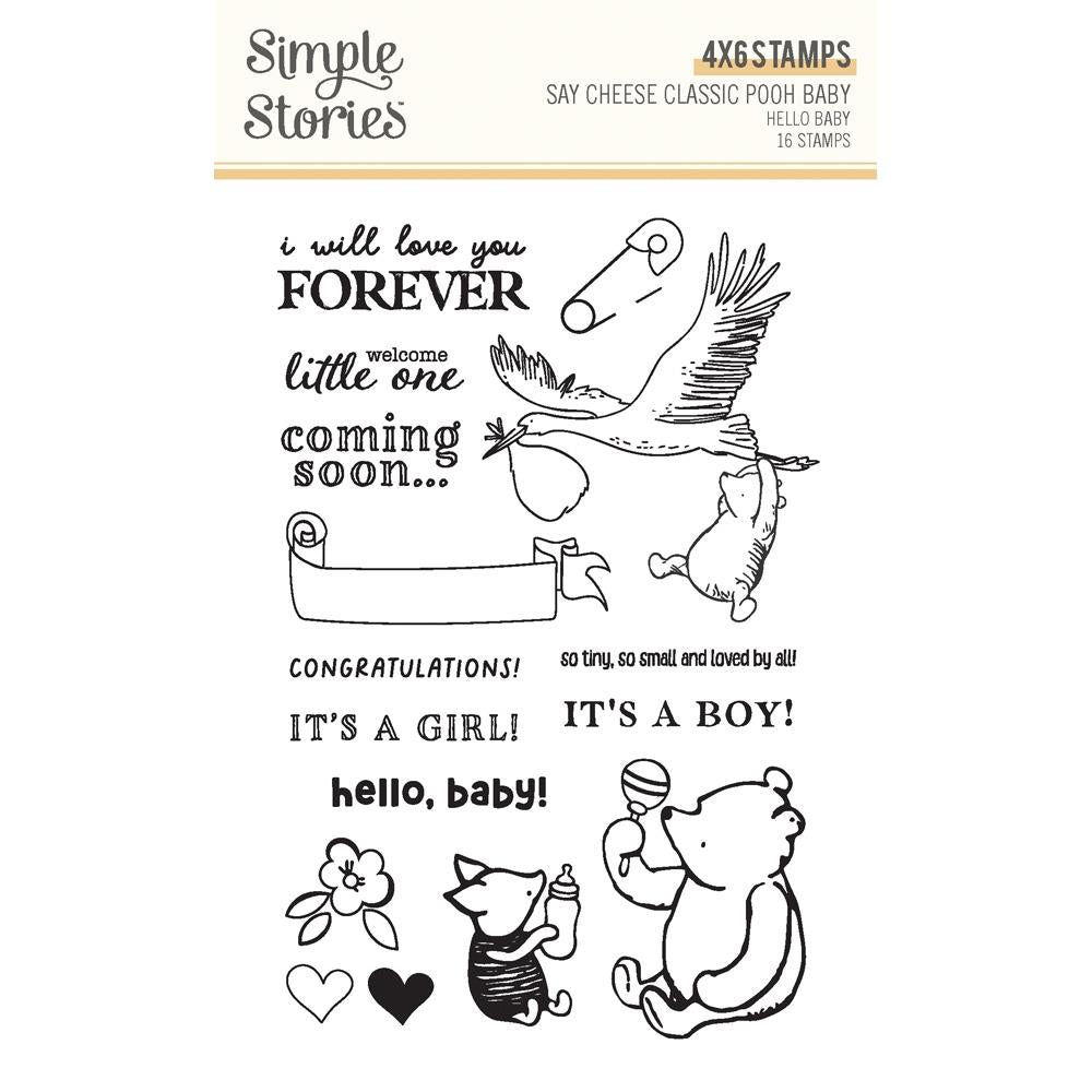 Simple Stories - Classic Pooh - Clear Stamps - Hello Baby