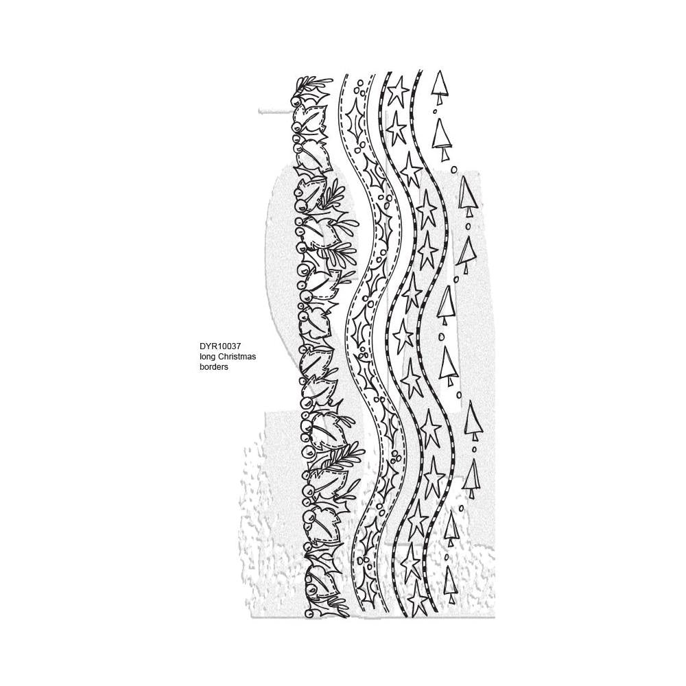 Dylusions - Cling mount stamps - Long Christmas Borders