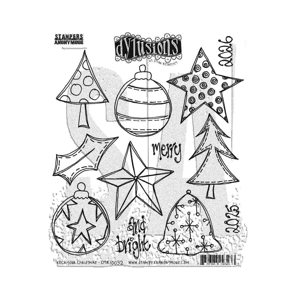 Dylusions - Cling Stamps - Rock Your Christmas