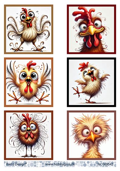 Barto Design - Utklippsark -  Funny Chickens 2