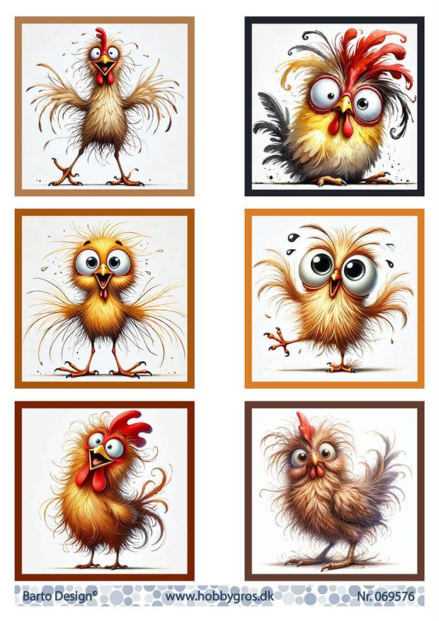 Barto Design - Utklippsark -  Funny Chickens 3