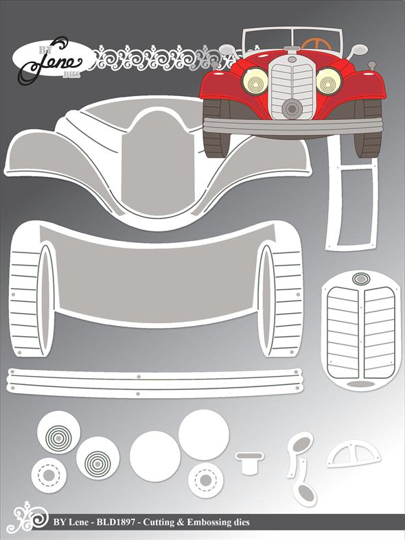 By Lene Design - Dies - Vintage Car