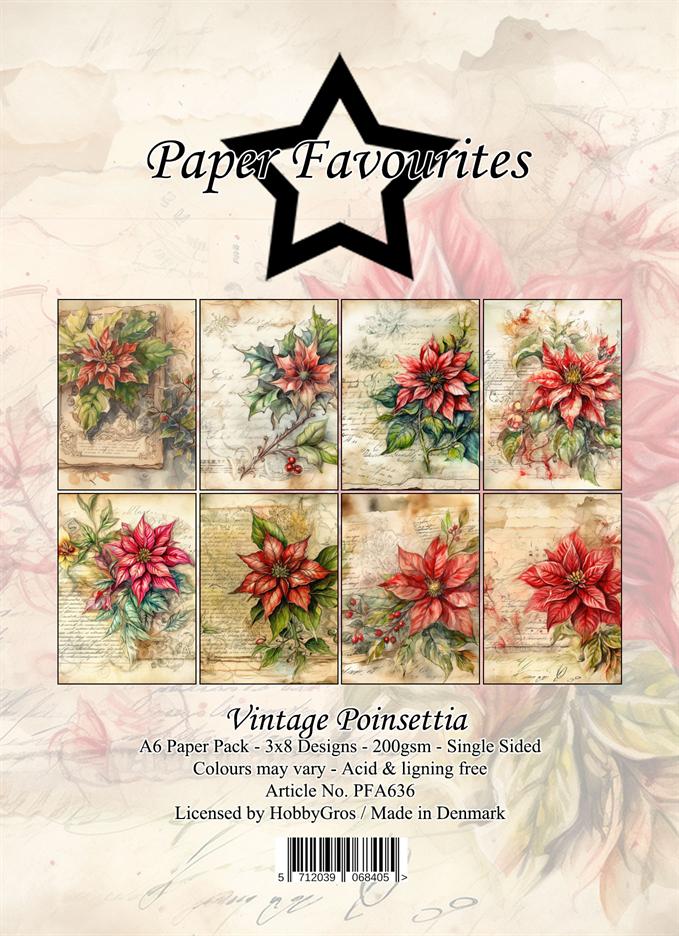 Paper Favourites  - Vintage Poinsettia  -  A6