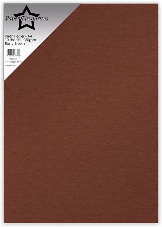 Paper Favourites - Pearl Paper - Rusty Brown - A4 - 10 pk - 250 gr