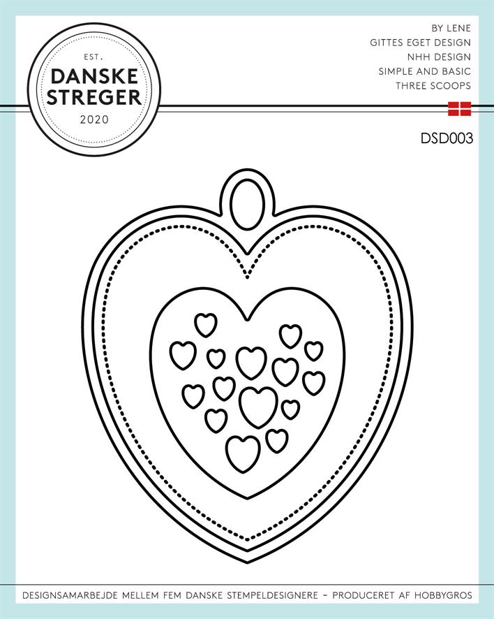 Danske Streger Die - Heart Tag