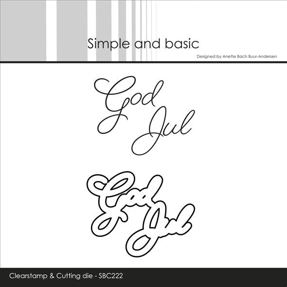 Simple and Basic - Clear Stamp & Dies - God Jul