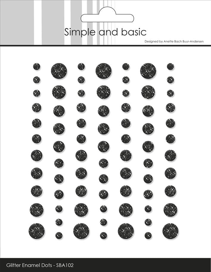 Simple and Basics - Glitter Enamel Dots - Black
