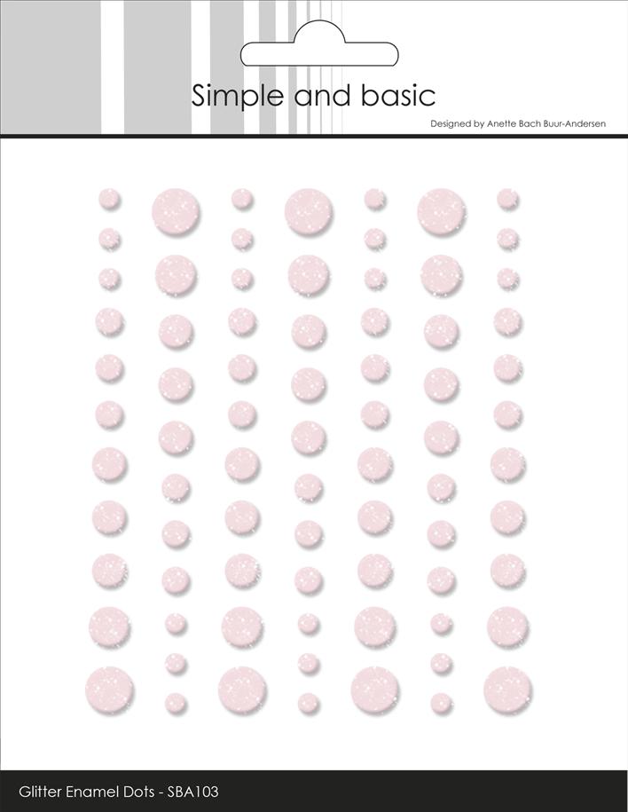 Simple and Basics - Glitter Enamel Dots - Light Pink
