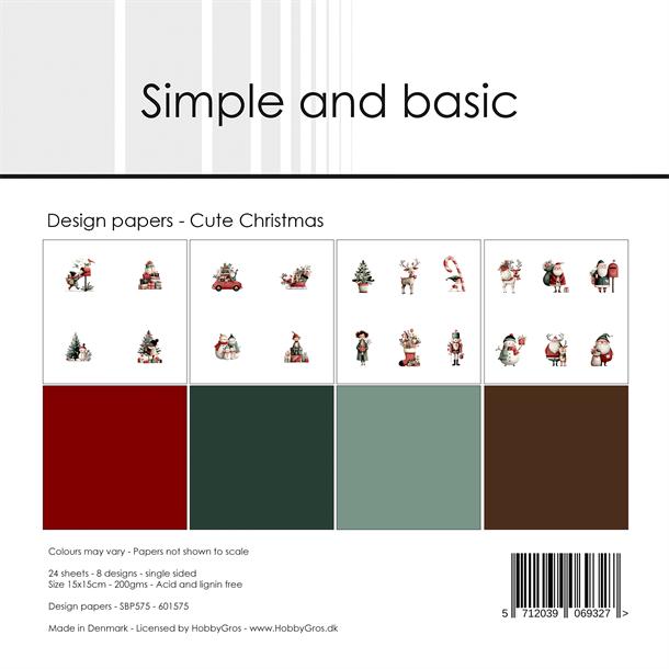Simple and Basic Design Papers - Cute Christmas - 6x6"