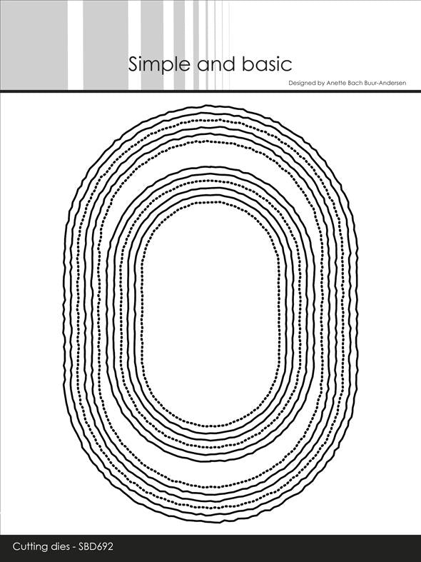 Simple and Basic - Dies - A6/A7 Ovals Old Paper