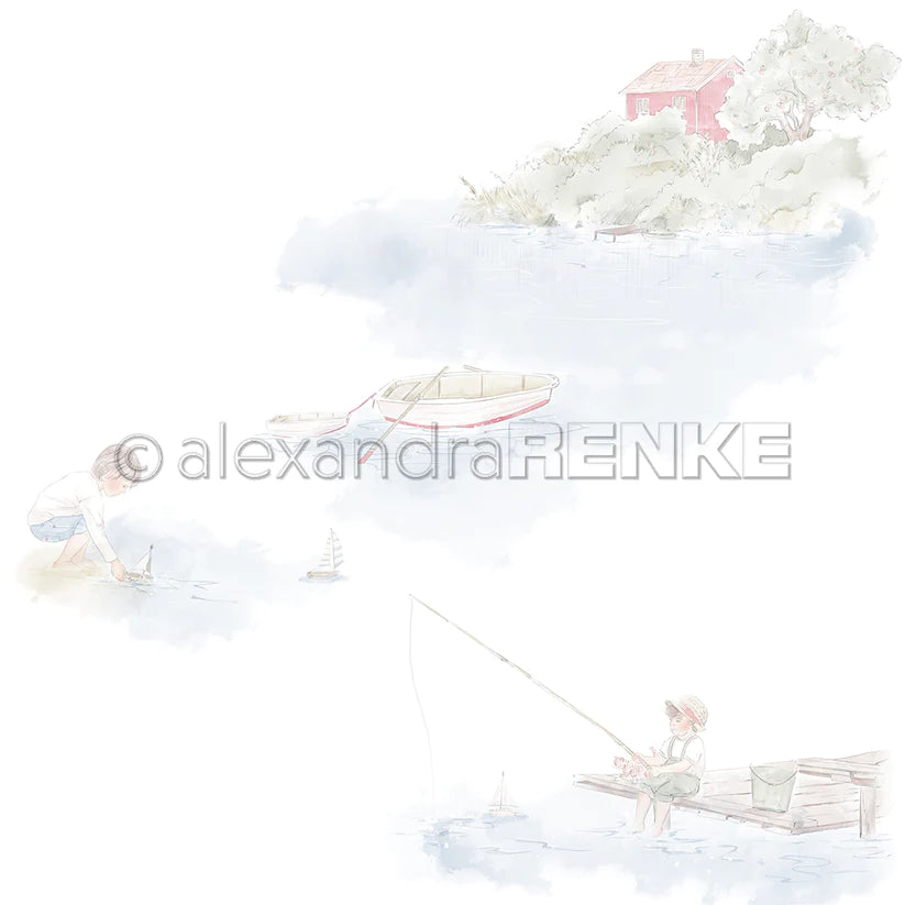 Alexandra Renke - Summer Joy  - Fishing  12 x 12"