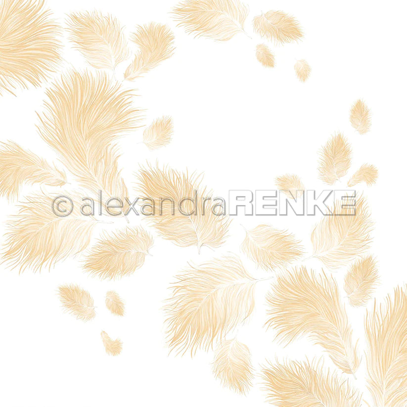 Alexandra Renke - Design paper 12x12" - Fluffy feathers yellow
