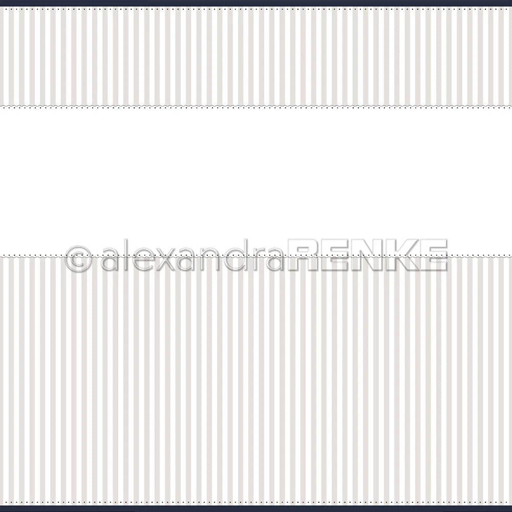 Alexandra Renke - Paper - Grå striper med kant - 12 x 12"