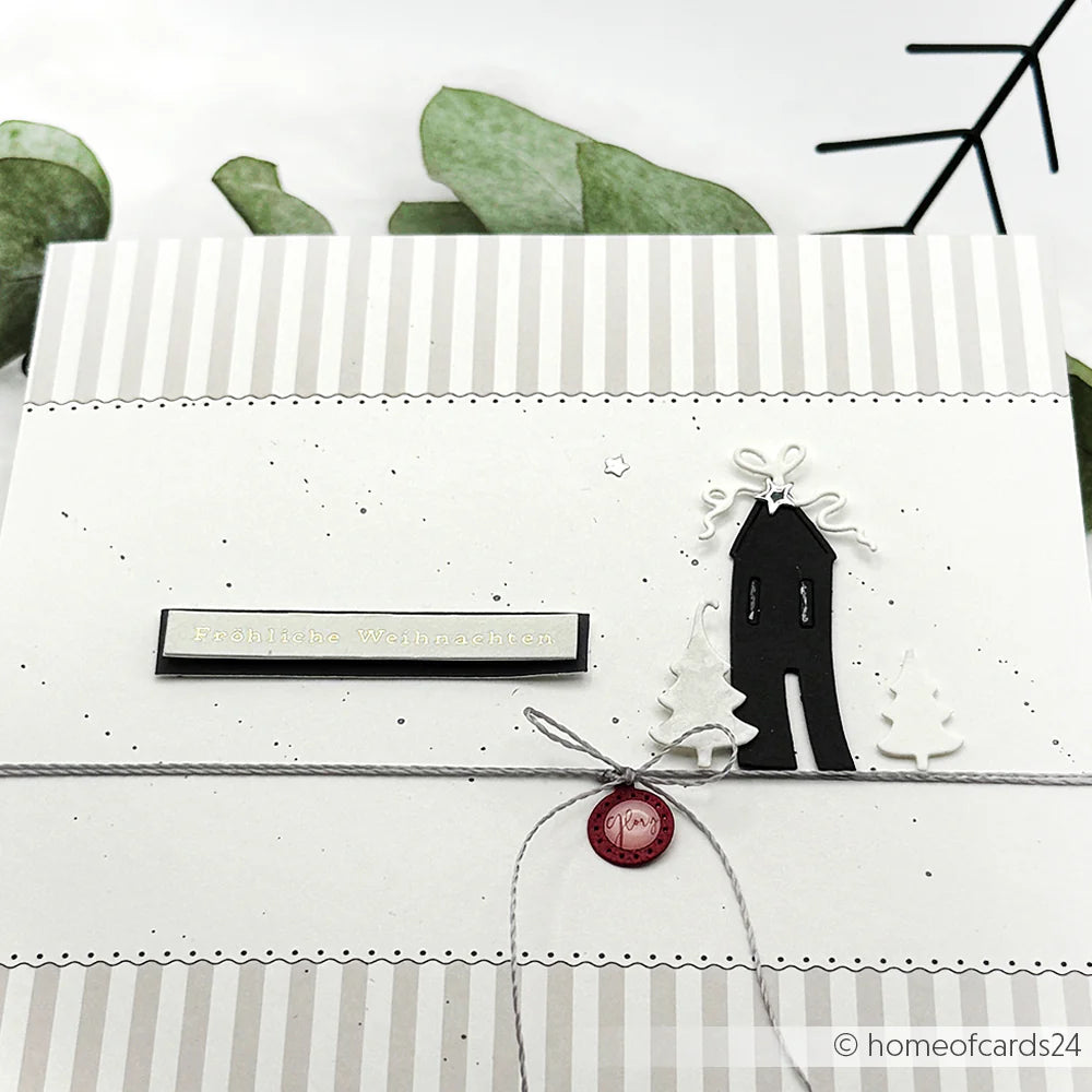 Alexandra Renke - Paper - Grå striper med kant - 12 x 12"