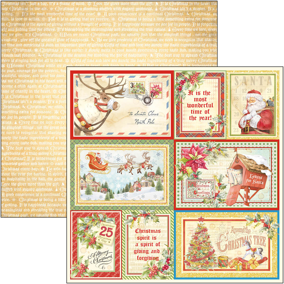 Ciao Bella - Dear Santa - Paper Pack  (12 ark)  12 x 12"