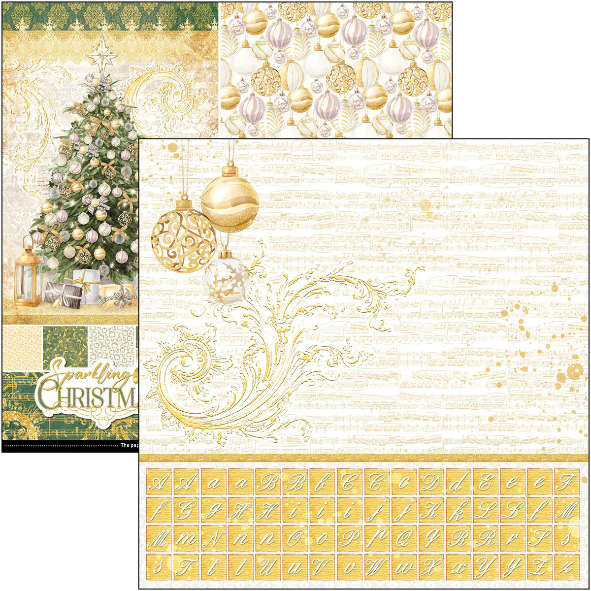 Ciao Bella - Sparkling Christmas- Paper Pack  (8 ark)  12 x 12"