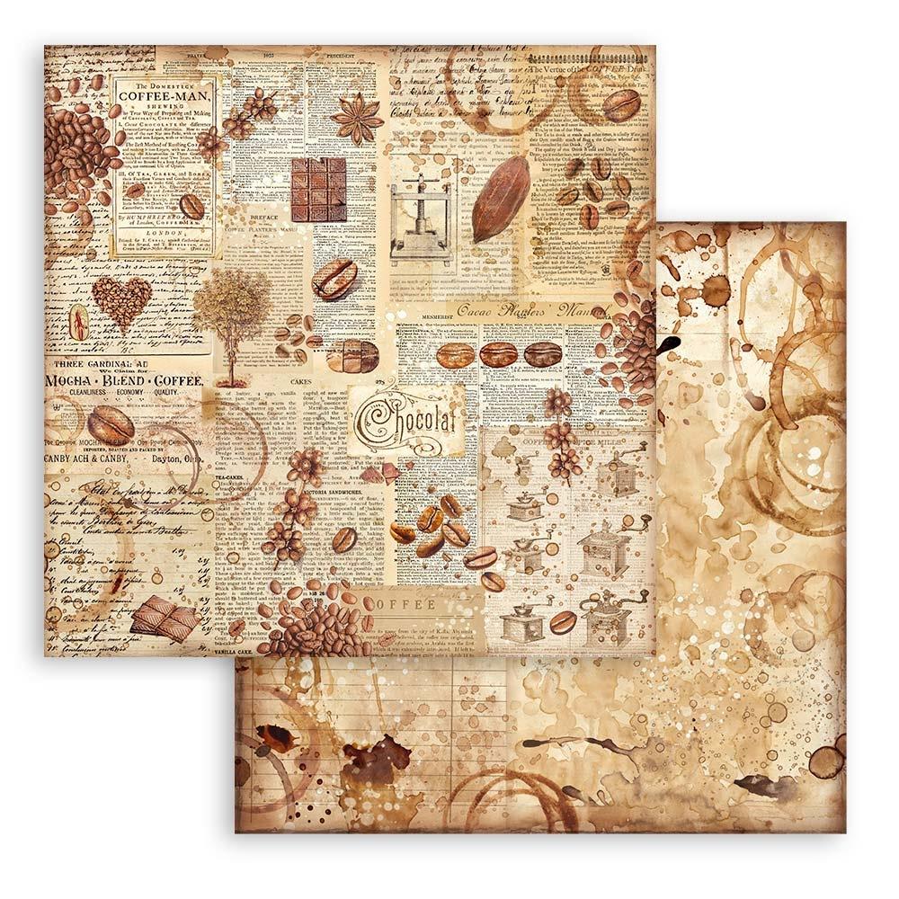 Stamperia - Coffee and chocolate -   Background Selection - Paper Pad - 8 x 8"