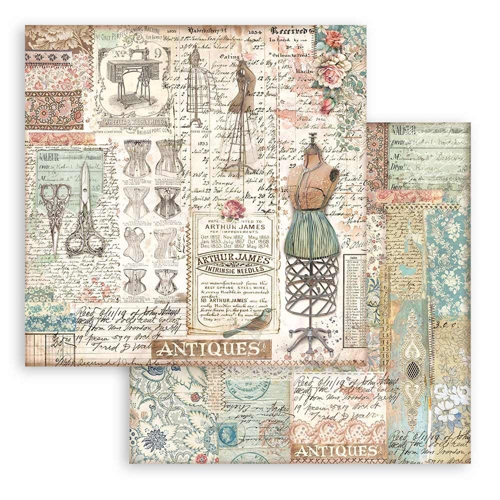 Stamperia - Brocante Antiques  - Paper Pad - 8 x 8"