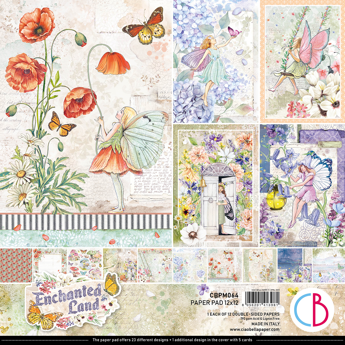 Ciao Bella - Enchanted Land - Paper Pack  (12 ark)  12 x 12"