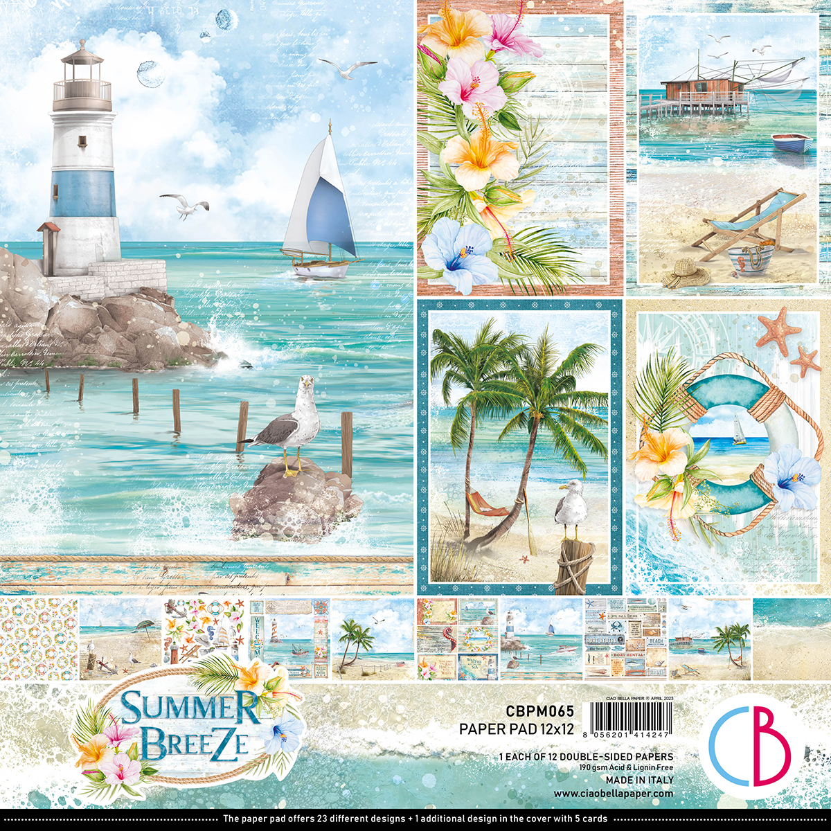 Ciao Bella - Summer Breeze - Paper Pack  (12 ark)  12 x 12"