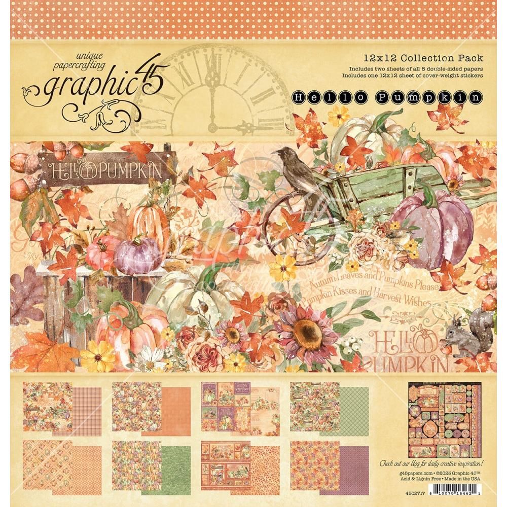 Graphic 45 - Hello Pumpkin  - Paper Pad - 12 x 12"
