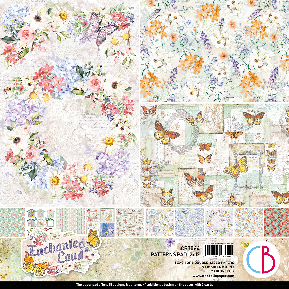 Ciao Bella - Enchanted Land - Paper Pack  (8 ark)  12 x 12"