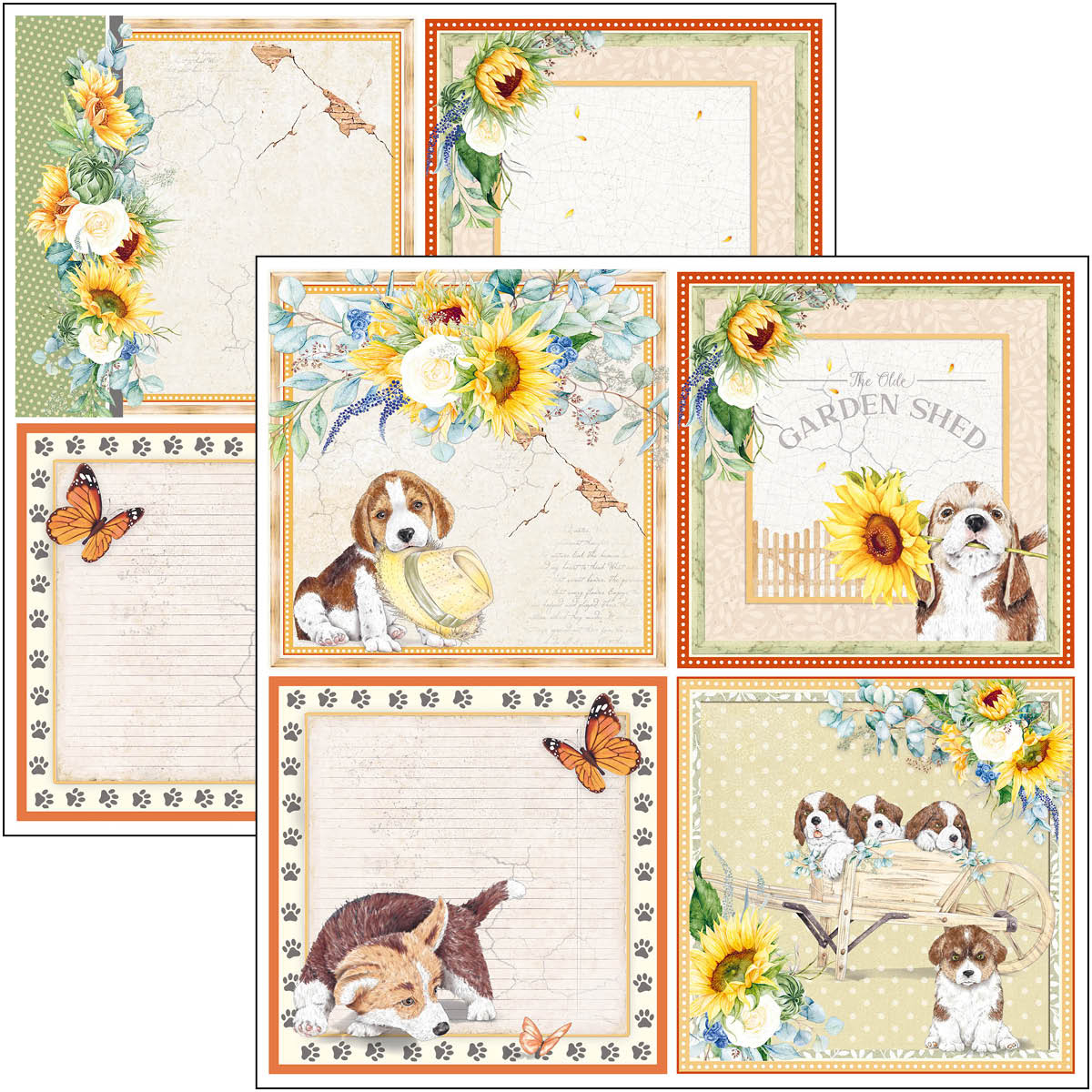 Ciao Bella - Farmhouse Garden - Paper Pack  (8 ark)  12 x 12"