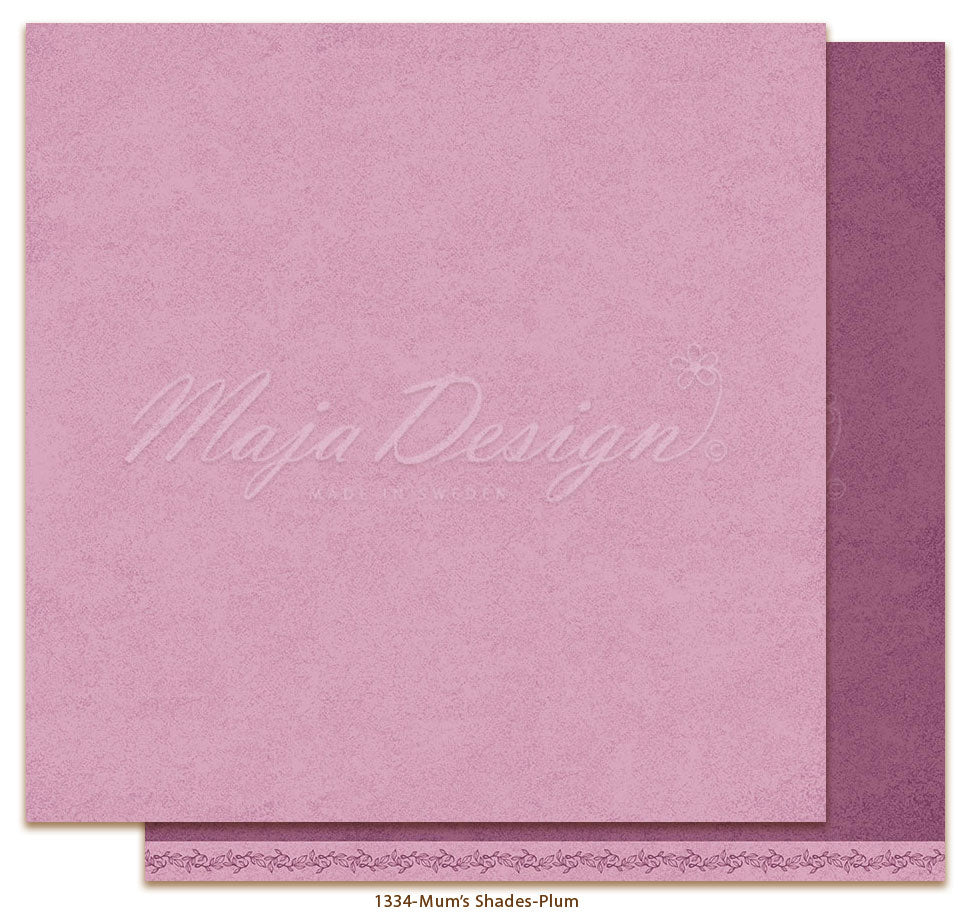 Maja Design - Mum's Garden - Mono - Plum  12 x 12"